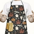 thumbnail image 2 of Halloween Ghosts Castles and Pumpkins Apron-Garden Aprons for Women with Pockets-Cotton Linen Waterproof Kitchen Cooking Gardening Aprons Adjustable for Kitchen,Cooking,BBQ and Salon 33"x27", 2 of 7