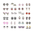 thumbnail image 1 of 20 pares de aretes con clip para niñas, aretes de flores lindos para niños, vestido de princesa (hy), 1 of 5