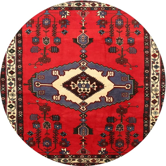 Ahgly Company Machine Washable Indoor Round Traditional Brown Area Rugs, 3' Round