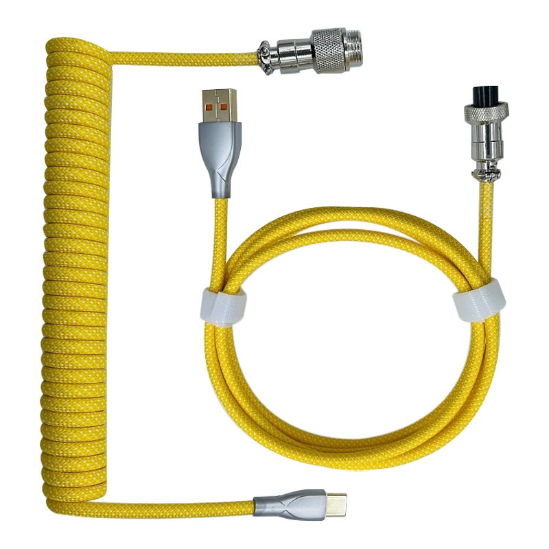TypeC to USB Data Cable Mechanical Keyboard Coiled Cable Airline Cable
