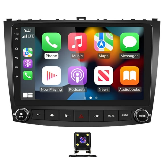 Car Stereo 2GB 32GB Android 15 10in Screen for Lexus IS250 IS350 2006-2012 Built-in CarPlay Android Auto GPS Bluetooth WiFi FM/RDS SWC Backup Camera