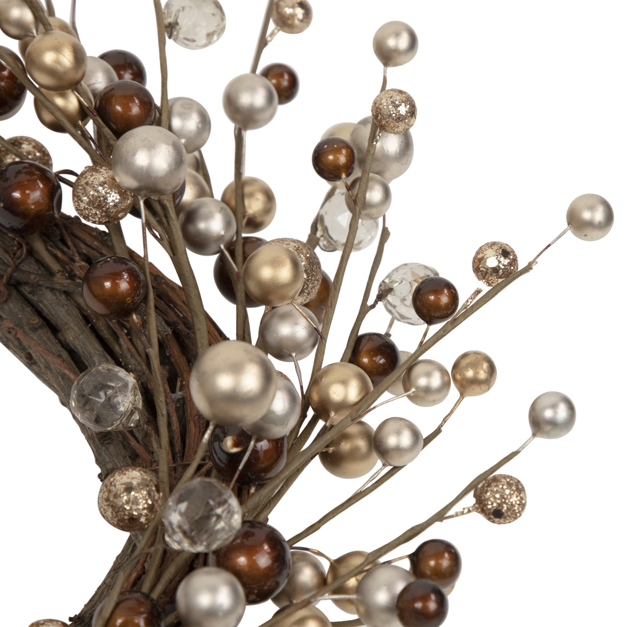 Northlight 20" Autumnal Bliss Ball Ornaments on a Natural Vine Wrapped Wreath
