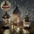 thumbnail image 1 of Brass Effect Moroccan Style Metal Lanterns Small Medium Large Hanging Decor, 1 of 7