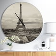 thumbnail image 2 of Designart 'Vintage View of Paris France ' Industrial wall clock, 2 of 3