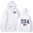 thumbnail image 2 of HAYIMI Women USA Print Sweatshirt Oversized Hoodie Loose Long Sleeve Pullover with Drawstring Pocket Vintage Graphic Hooded Tops for Fall Winter Daily Walking, 2 of 4