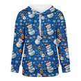 thumbnail image 4 of Chandails d'Automne et d'Hiver Grande Taille pour Femmes Chandail à Capuchon à Manches Longues à Col Rond Décontracté et à la Mode avec Imprimé de Noël pour Femmes Chandails à Capuchon Amusants Bleu TG, 4 of 5