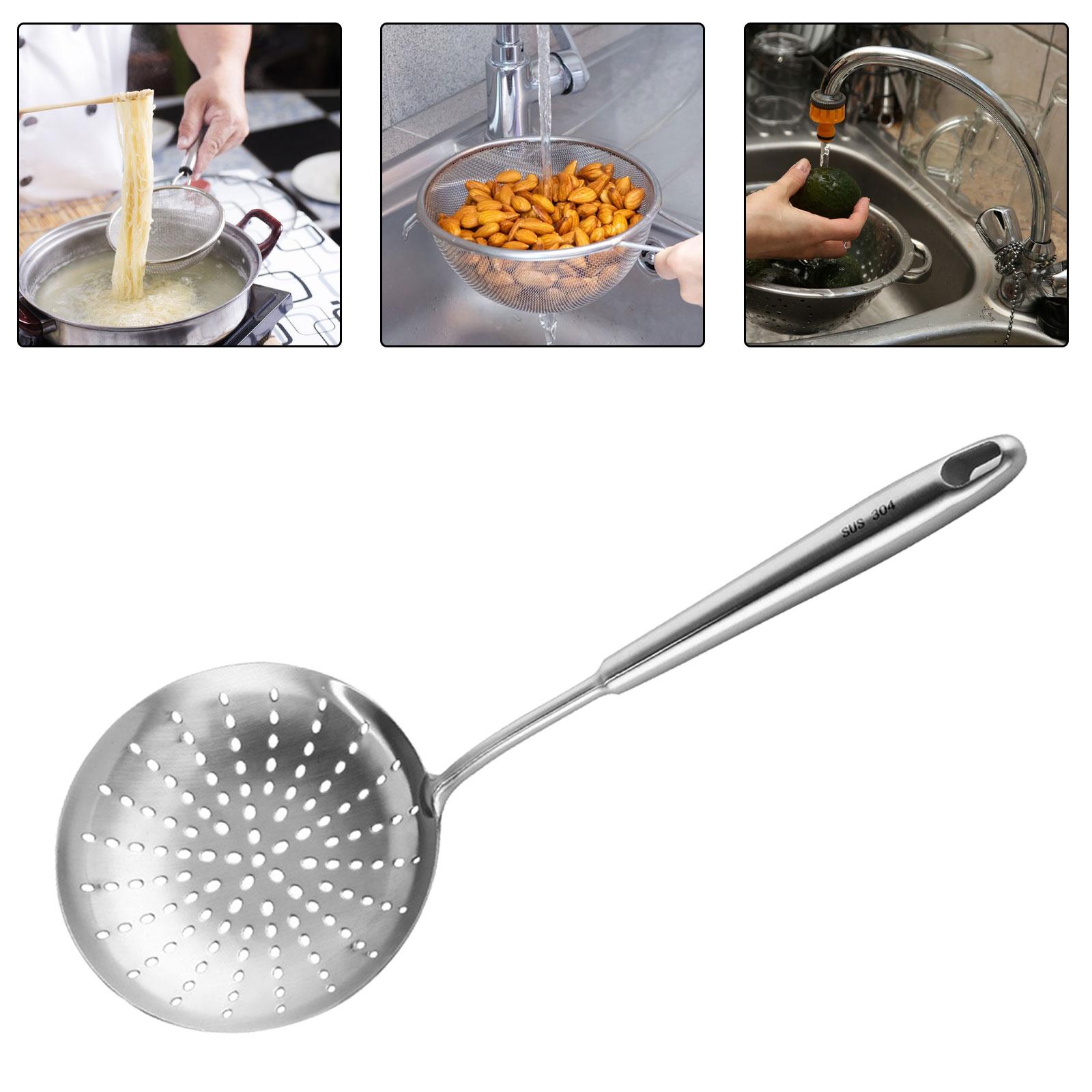 Skimmer Slotted Spoon Stainless Steel Deep Frying Skimmer Spoon for Scooping - image 3 of 9