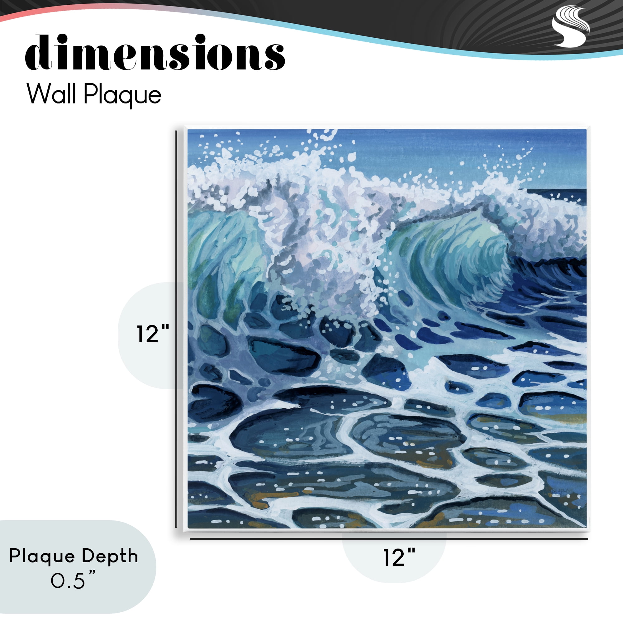 Stupell Industries Strong Crashing Waves on Beach Wall Plaque Art, design by Kate Jarvik Birch