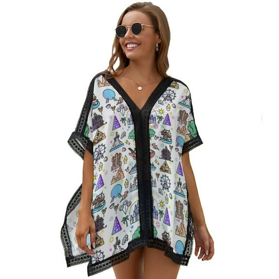 Happiest Place on Earth Collection Printed Women's Swimsuit Cover Up Summer Swimsuit Dress