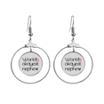 thumbnail image 1 of World's Okayest Nephew Best Quote Earrings Dangle Hoop Jewelry Drop Circle, 1 of 3