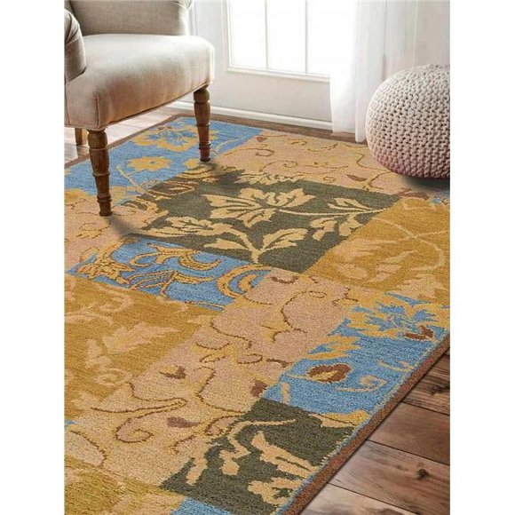 4 x 6 ft. Floral Hand Tufted Woolen Area Rug, Multicolor