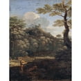 thumbnail image 2 of Gaspard Dughet 19x24 Black Ornate Framed Double Matted Museum Art Print Titled: A Castle in a Wood, 2 of 5
