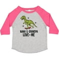 thumbnail image 3 of Inktastic Nana and Grandpa Love Me Dinosaur Grandson Boys Toddler T-Shirt, 3 of 5