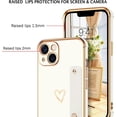 thumbnail image 3 of iPhone 13 Case, iPhone 13 Phone Case Love Heart Cute Case with Wristband Kickstand Holder Soft TPU Plating Bumper Protective Slim Shockproof iPhone 13 Case Cover for Girls Women, White, 3 of 15