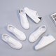 thumbnail image 5 of Zapatos blancos de mujer, estilo coreano de verano, zapatos de mujer de una sola capa, planos, con punta redonda, zapatos casuales con tiras cruzadas, zapatos de tabla, 5 of 6