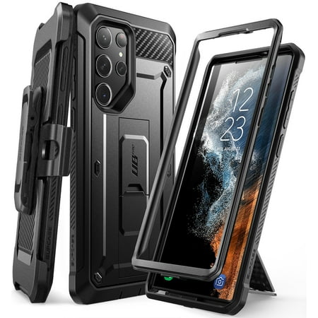 SUPCASE Unicorn Beetle Pro Case for Samsung Galaxy S23 Ultra 5G (2023 Release), Full-Body Dual Layer Rugged Belt-Clip & Kickstand Case Without Built-in Screen Protector (Black)