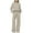 Coffee-02, variant on STETMN Women's Casual Solid Outfit Half Zip High Neck Top Drawstring Elastic Waist Pants Loose Tracksuit