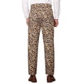 thumbnail image 3 of Pantalones de vestir planos de color bloque impresos geométricos casuales para hombres INSPIRE CHIC 28 marrón caqui, 3 of 7