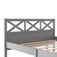 thumbnail image 4 of Full Size Wood Platform Bed with x-shaped for Kids Bedroom, Gray, 4 of 11