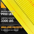 thumbnail image 3 of Heavy Duty Car Tie Down Kit - ;x; with lb Working Load - Adjustable Straps with Snap Hooks (Yellow), 3 of 6