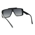 thumbnail image 4 of Stylish Mens Bold Squared Rectangle Flat Top Racer Plastic Sunglasses Black - Smoke, 4 of 4
