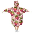 thumbnail image 2 of joogoo Wearable Blanket Hoodie for Cute Strawberry Oversized Sherpa Hooded 3-14 YR M, 2 of 7