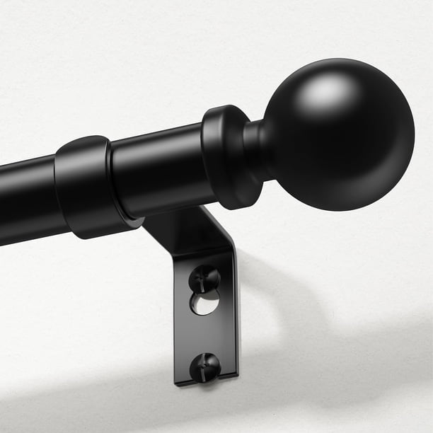 Barra de cortina Wolistsa negra ajustable de 91 a 213 cm, metal