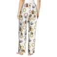 thumbnail image 3 of Naloa Donut Sloth Print Women’s Ultra-Soft Comfy Pajama Lounge Pants with Pockets & Drawstring, 3 of 8