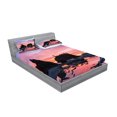 thumbnail image 2 of Ambesonne Nature Fitted Sheet & Pillow Sham Set, Mystic Beach Skyline, Queen, Multicolor, 2 of 2