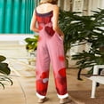 thumbnail image 4 of Valentine's Day Womens Overalls Cute Heart Pattern Printed Wide Leg Rompers Valentine Adjustable Straps Overalls Pants, 4 of 4