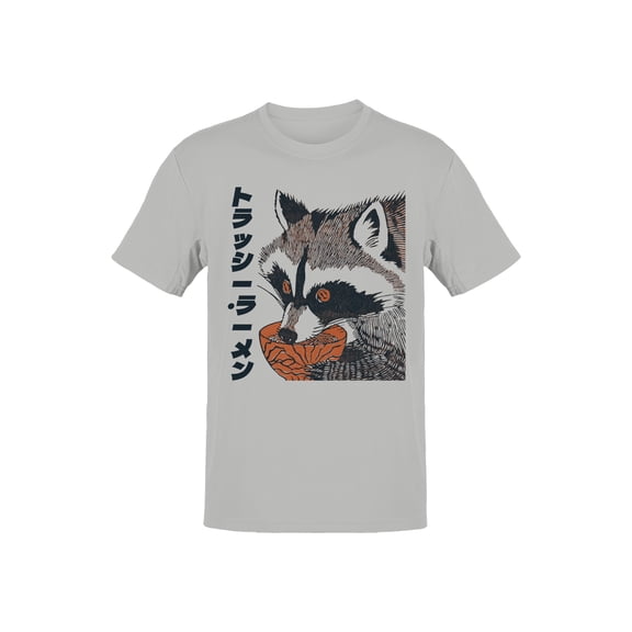 Ukiyo Block Print Trash Panda Men's Gray T-shirt