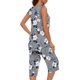 thumbnail image 4 of Conjunto de Ropa de Estar de Mujer Cuello Redondo Impresión Blusa sin Mangas Pantalones Cortos, Pantalones de Cintura Elástica para las Mujeres, 4 of 7