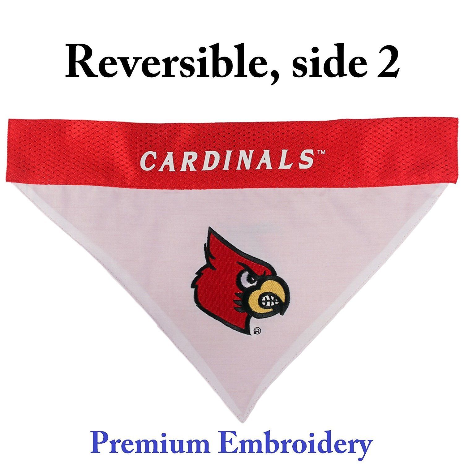 Pets First Collegiate Louisville Cardinals Reversible Bandana - Home & Away Mesh & Premium Embroidery for DOGS & CATS