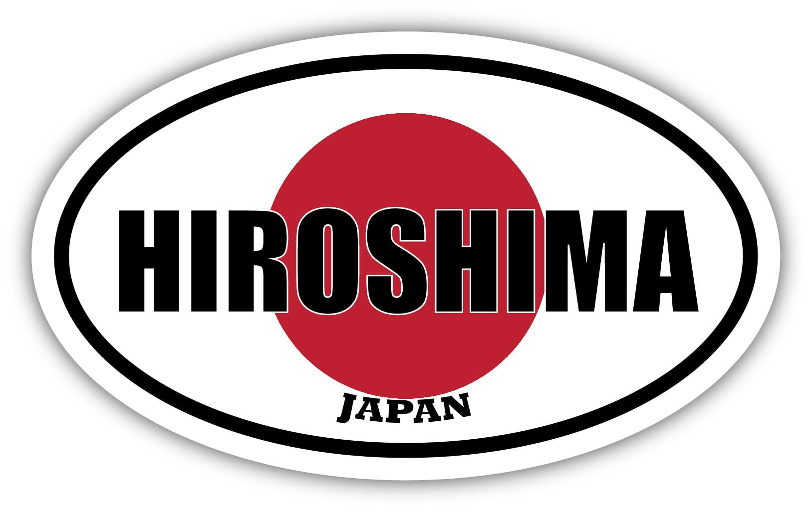 Hiroshima Japan Flag Oval Decal Vinyl Bumper Sticker 3x5 inches ...