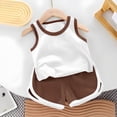 thumbnail image 5 of Cethrio Boys Activewear Outfit Sets, Sleeveless 2 Piece Cotton Summer Kids' Athletic Clothing Sets Coffee Size 6-7T, 5 of 8