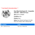 thumbnail image 2 of Rear Wheel Hub Repair Kit - Compatible with 2001 - 2008 Ford Focus 2002 2003 2004 2005 2006 2007, 2 of 2