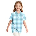 thumbnail image 5 of Trgacdwlo Girls Polo Uniform Shirt Plaid Short Sleeve Boys Girls Uniform Shirts Back To School Lapel Button Teens Boys Trendy Clothes, 5 of 6