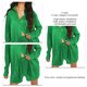 thumbnail image 5 of Conjunto De Señoras Plisadas Cuello En V Manga Larga Color Puro Pantalones De Pierna Ancha Ropa De Mujer De 2 Piezas Verde M, 5 of 6