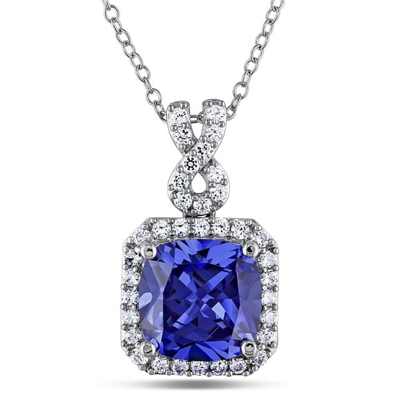 Everly Women's Created Sapphire and Created Tanzanite Sterling Silver Necklace