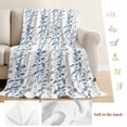thumbnail image 5 of Navy Blue Grey Botanical Blanket Soft Cozy Warm Throw Blanket for Couch, Plush Fuzzy Flannel Fleece Blankets for Sofa, Spring Floral Summer Farmhouse Bed Blankets Lightweight Gifts for Women, 50"x80", 5 of 9