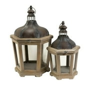 2-Pc Classic Pomeroy Lantern Set in Chocolate brown