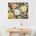 thumbnail image 2 of COMIO  Vintage Rose Wall Art Yellow and White Flower Canvas Painting Pictures Floral Prints Artwork for Living Room Bedroom Wall Decor, 2 of 4