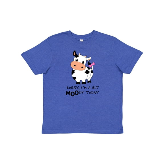 Inktastic Sorry, I'm a Bit Moody Today Cute Cow Pun Youth T-Shirt