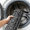 thumbnail image 6 of Round Rugs 4Ft, Boho Ethnic Round Area Rug Washable Indoor Throw Carpet, Black Tribal Abstract Motif Texture Soft Non Slip Circle Rug for Kitchen Nursery Room Home Decor Aesthetic, 6 of 8
