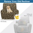 thumbnail image 3 of SCRAWLGOD Brown Leopard Print Mushroom Star Moon Print Recliner Cover 4-Piece Recliner Chair Covers Lazyboy Recliner Cover Furniture Protector Cover with Storage Pocket Reclining Slipcovers, 3 of 7