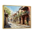 thumbnail image 2 of Designart "Green Beige Mexico Colonial beauty Watercolor" Mexico Floater Framed Wall Decor, 2 of 7
