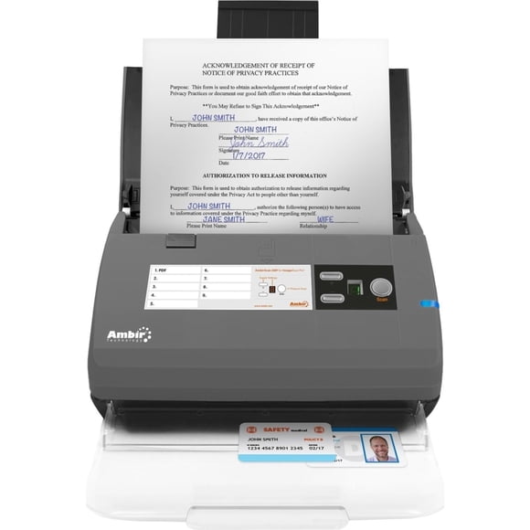 Escáner AMBIR ImageScan Pro 820ix dúplex con ADF, negro