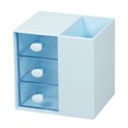 thumbnail image 1 of Portalápices, organizador de escritorio para bolígrafos, suministros de papelería, portalápices para oficina, escuela, 12 x 12 x 10 cm, azul, 1 of 5