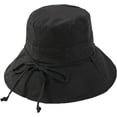thumbnail image 3 of CoCopeaunts Large Wide Brim Bucket Hat for Women Summer Foldable Anti-UV Solid Color Sun Hat Lady Sunscreen Bucket Cap Bow Belt, 3 of 8