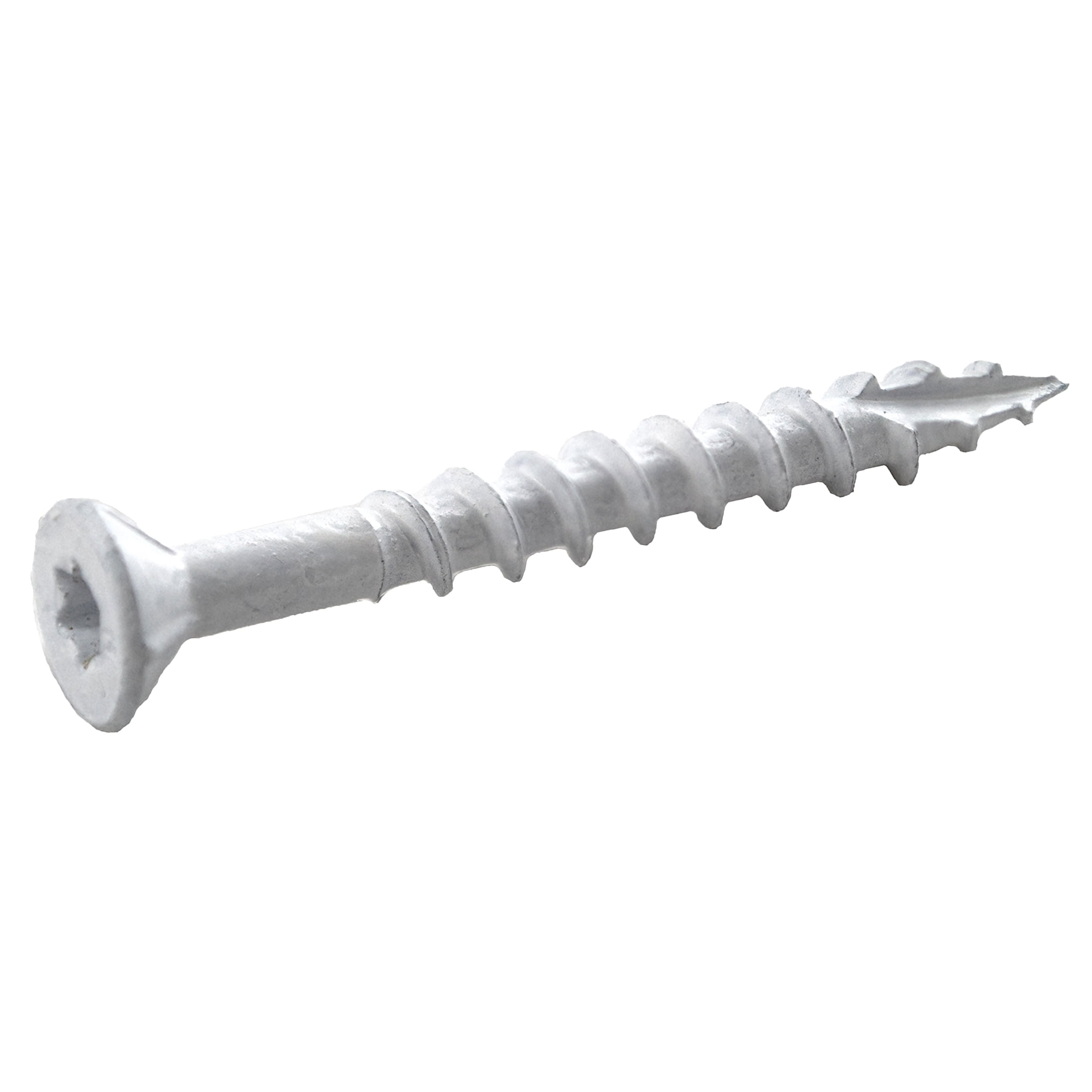 (6 pack) Grip-Rite PrimeGuard Plus #8 x 1-5/8 in. White Wood to Wood Deck Screw 67CT
